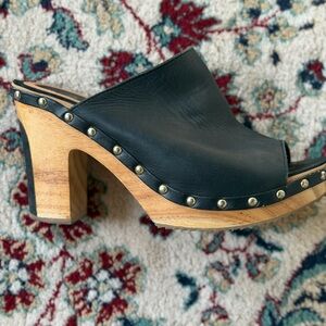 Elegant Black Studded Leather Mules